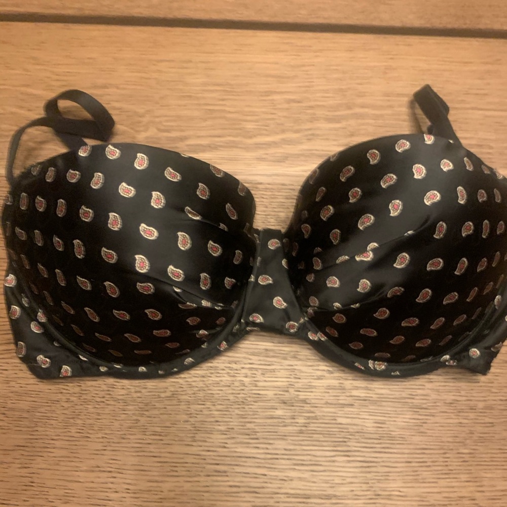 Aerie 36D Black Printed Push Up Bra